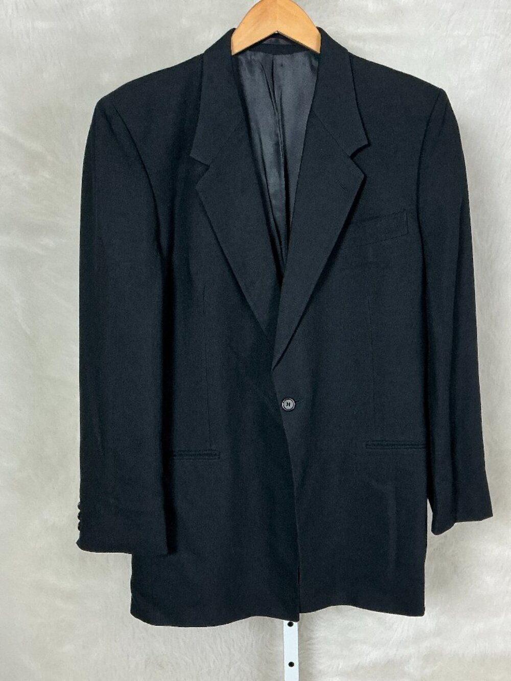 Paul Smith Vintage 90s Black Linen Blend Single Button Blazer Jacket 42 Reg